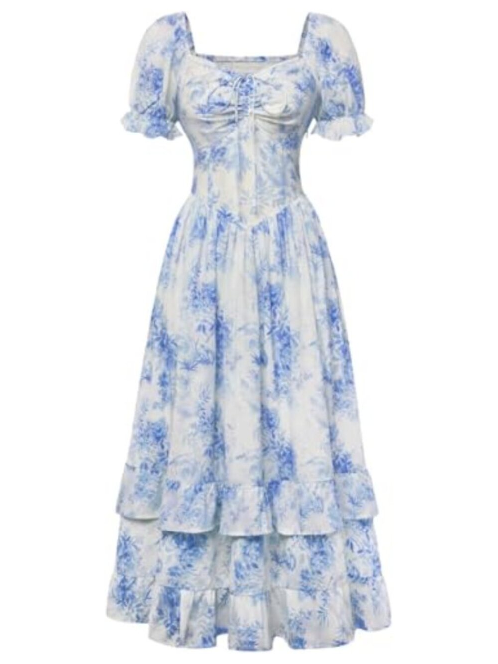 Women's Floral Corset Maxi Dress Summer A-Line Smocked Sweetheart Neckline